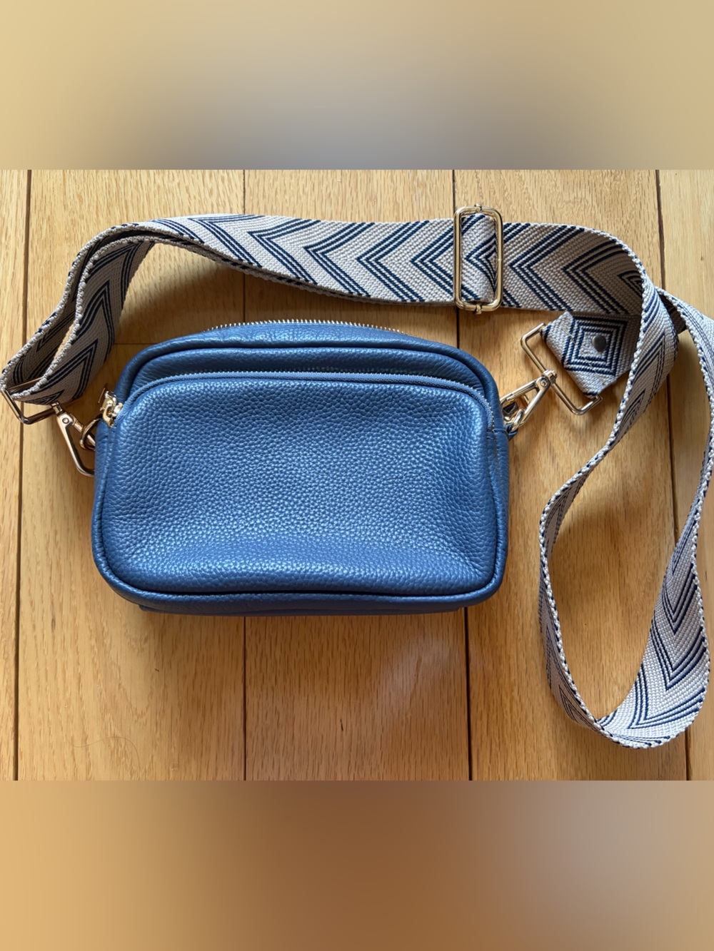 Pom Pom London Mayfair Bag Slate Blue - Picture 2 of 5